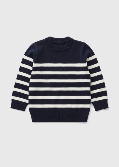 Boys Navy Stripe Knitted Jumper (1-7yrs)