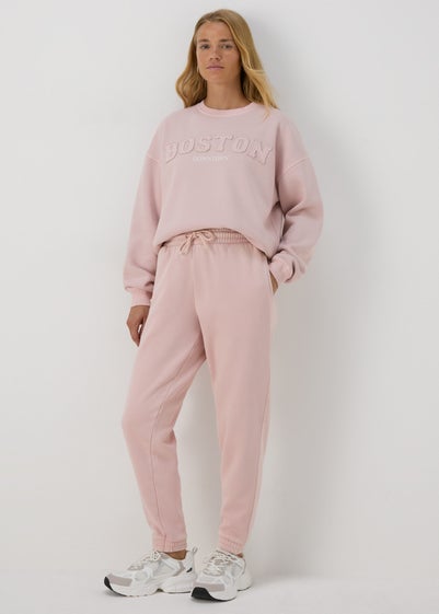 Pink Acid Wash Jogging Bottoms