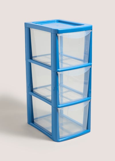 Blue Small Drawer Tower (26cm x 19cm x 48cm)