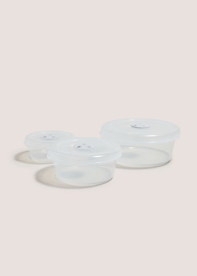 3 Pack Clear Microwave Containers