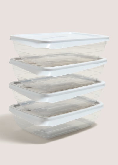 4 Pack Clear Essential Containers