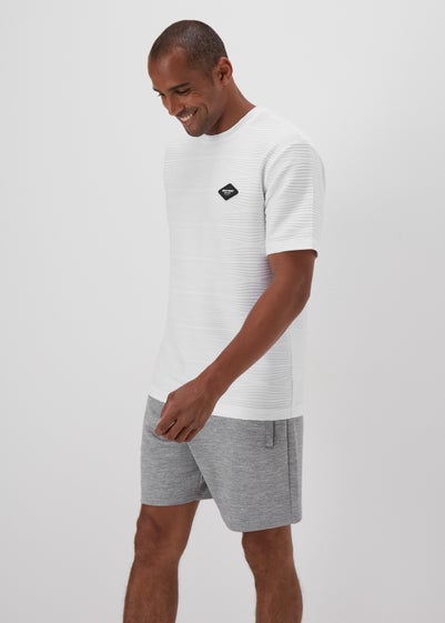 US Athletic White Textured Badge T-Shirt