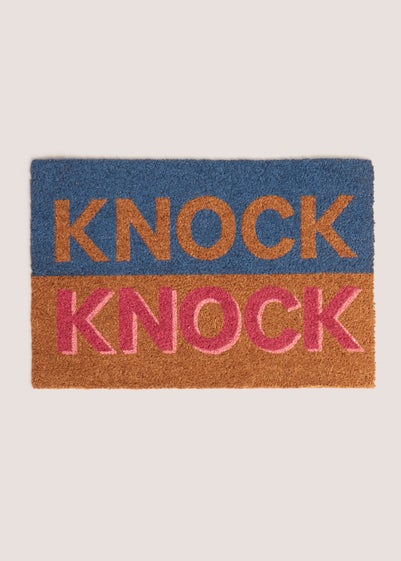 Blue KNOCK KNOCK Doormat