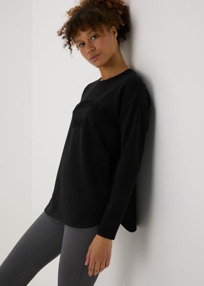 Souluxe Black Slogan Sweatshirt