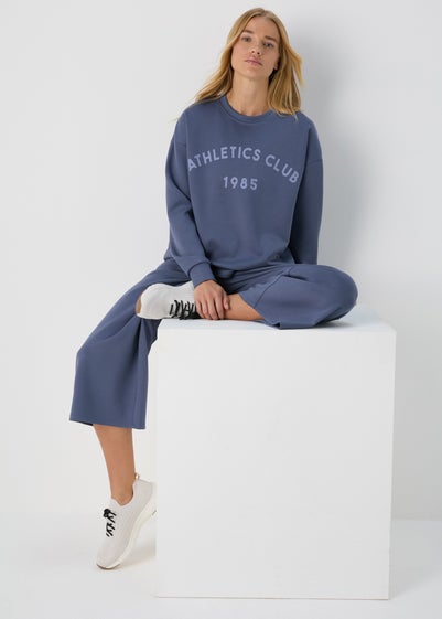 Souluxe Blue Slogan Sweatshirt