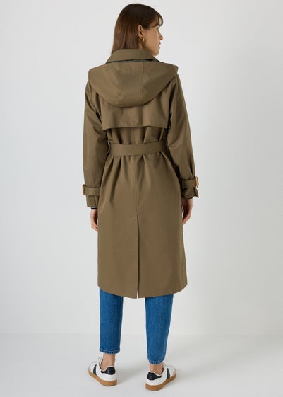 Et Vous Khaki Hooded Trench Coat