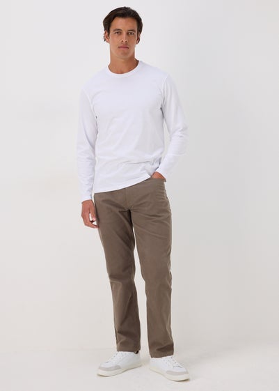 Brown Textured Chinos