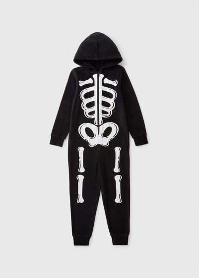 Boys Black Skeleton Onesie (1-13yrs)