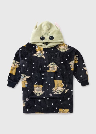 Star Wars Boys Black Baby Yoda Snuggle Hoodie (3-13yrs)