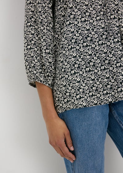 Black Floral Blouse