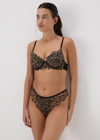 Leopard Lace High Leg Knickers