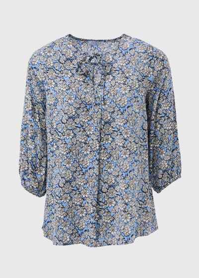 Blue Floral Blouse