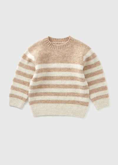 Boys Oatmeal Striped Knitted Jumper (1-7yrs)