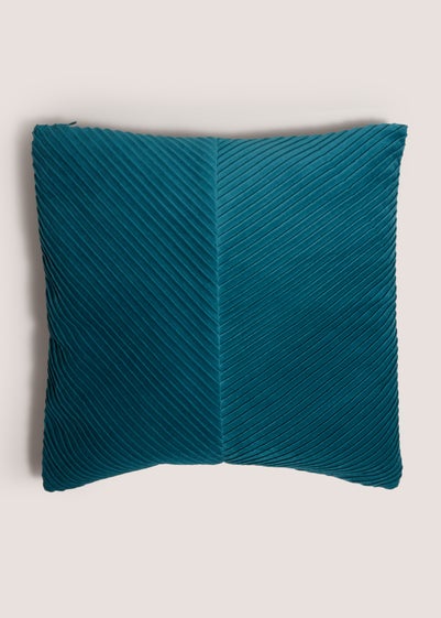 Pleated Velvet Teal Cushion