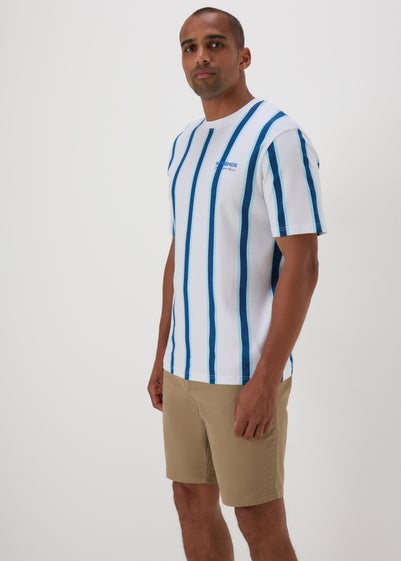 White Stripe Printed T-Shirt