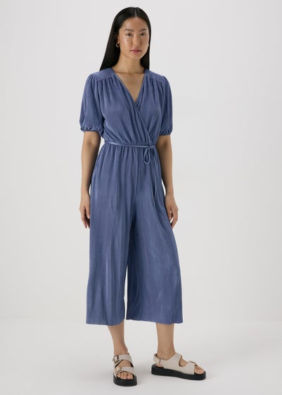 Blue Plisse Jumpsuit