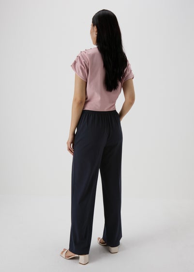 Et Vous Navy Wide Leg Trousers