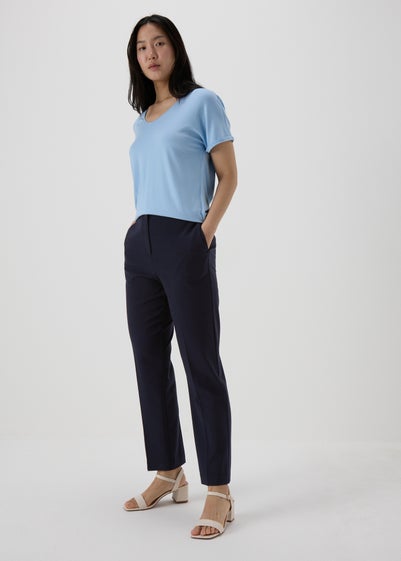 Et Vous Navy Tailored Straight Leg Trousers