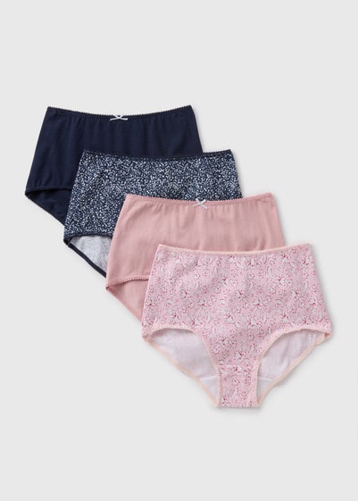 4 Pack Pink Print Full Knickers