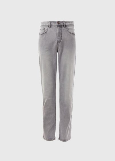 Grey Straight Fit Jeans