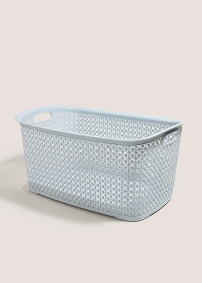 Grey Plastic Laundry Basket (35cmx53cmx25cm)