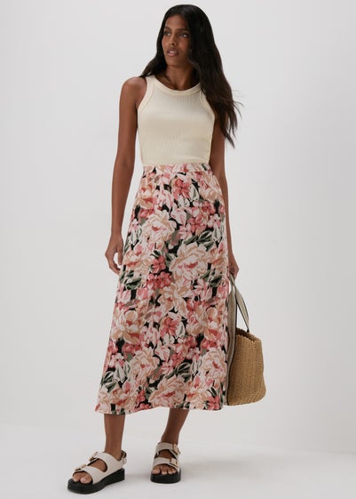 Multicolour Floral Flared Maxi Skirt