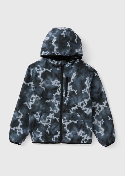 Boys Grey Printed Windbreaker Jacket (7-15yrs)