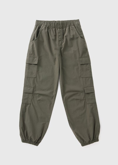 Girls Khaki Parachute Trousers (7-15yrs)