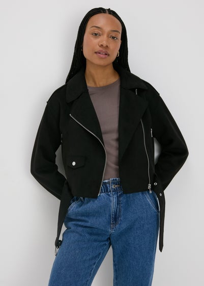 Black Suede Biker Jacket