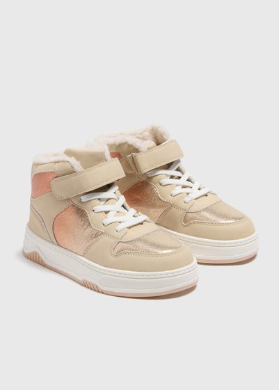 Girls Gold High Top Trainers (Younger 10-Older 5)