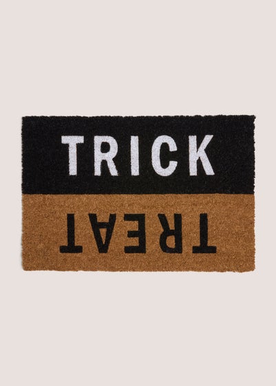 Black Trick Or Treat Doormat (60x40x1.5cm)