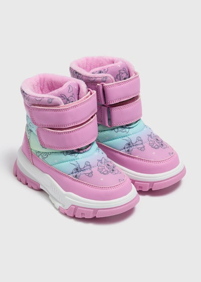 Disney Girls Pink Stitch Snow Boots (Younger 4-12)