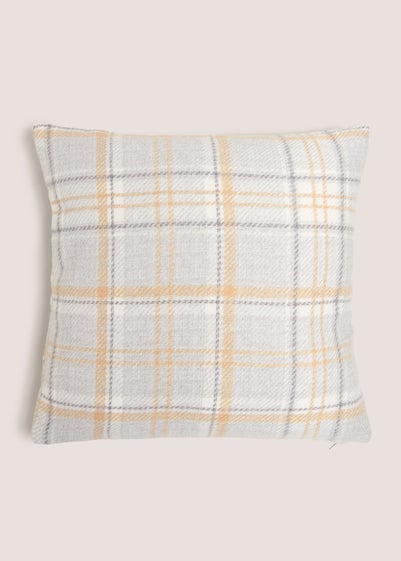 Yellow Check Cushion (43cm x 43cm)