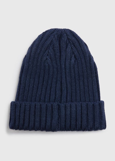 Baby Navy Ribbed Beanie (Newborn-23mths)