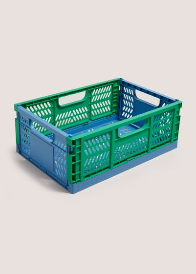 Blue & Green Large Collapsible Crate