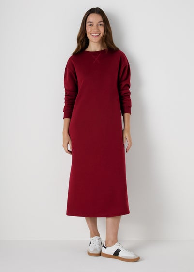 Burgundy Sweater Midi Dress