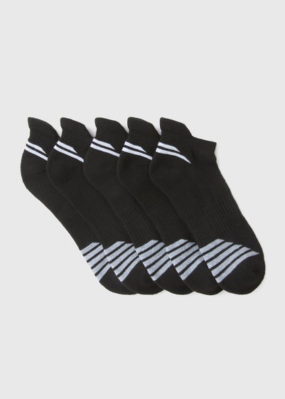 5 Pack Black Trainer Socks