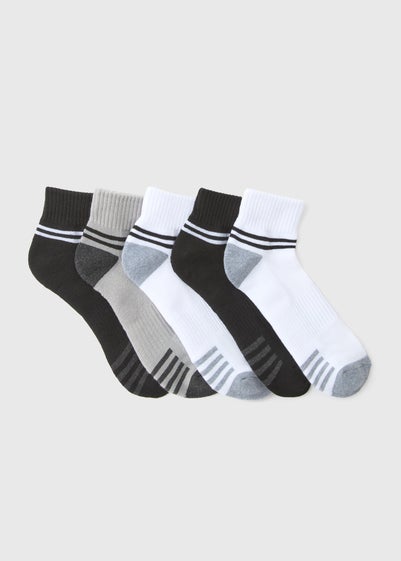 5 Pack Monochrome Sports Socks