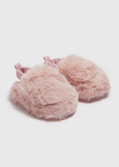 Baby Pink Fur Slippers (Newborn-18mths)