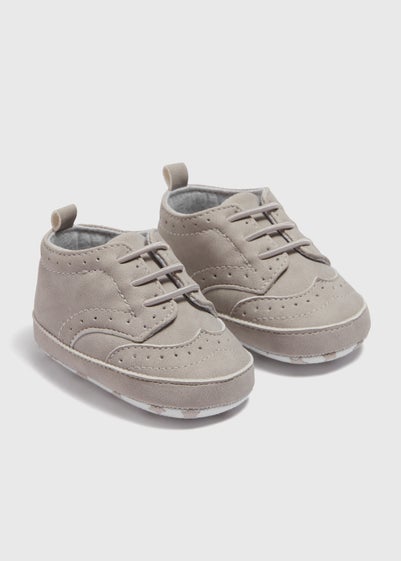 Baby Grey Brogue Shoes (Newborn-18mths)