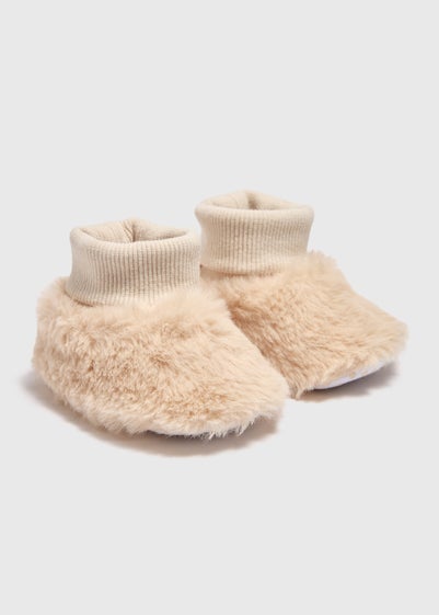 Baby Beige Faux Fur Sock Boots (Newborn-18mths)