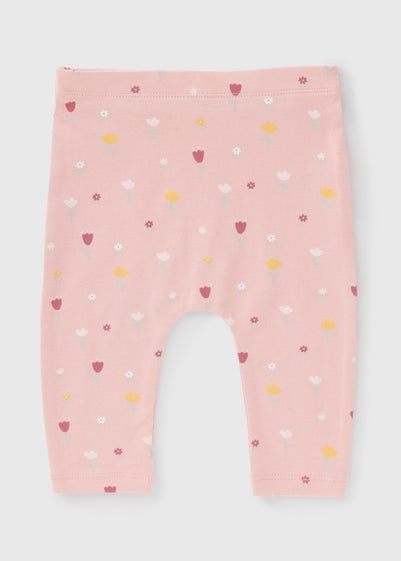 Baby Pink Floral Leggings (Newborn-23mths) - Up to 1 Month