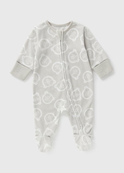 Baby Grey Bear Fleece Sleepsuit (Newborn-18mths)