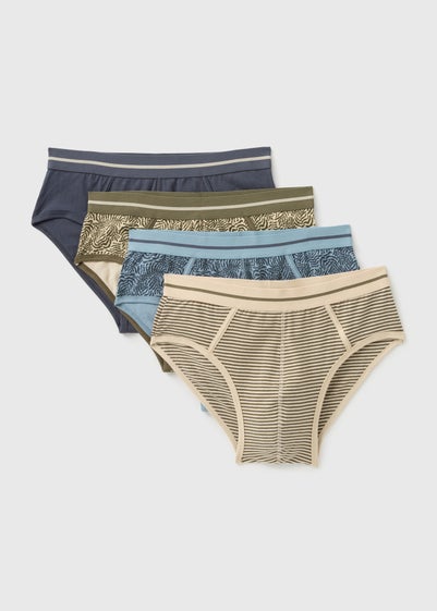 4 Pack Multicolour Patterned Briefs