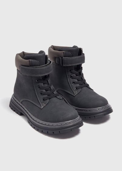 Boys Black Hiker Boots (Younger 10-Older 6)