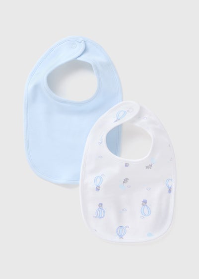 2 Pack Baby Blue Balloon Bibs