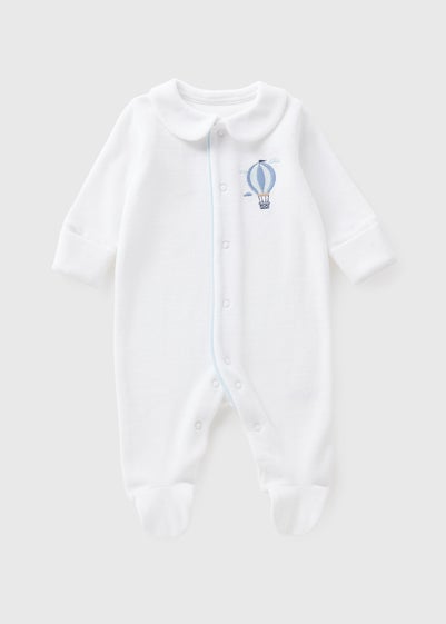 Baby White Soft Balloon Sleepsuit (Newborn-18mths)