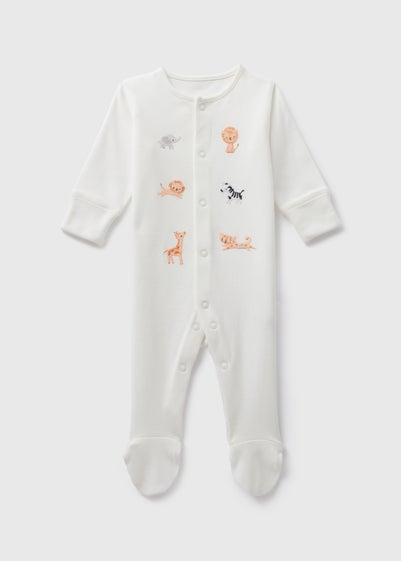 Baby Cream Safari Sleepsuit (Newborn-18mths)