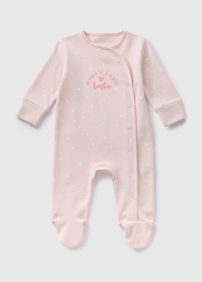 Baby Pink Mama's Little Bestie Sleepsuit (Newborn-18mths)