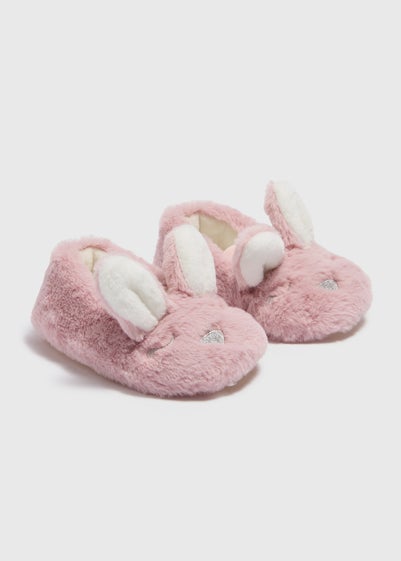 Girls Pink Bunny Ballet Slippers (Younger 4-12)